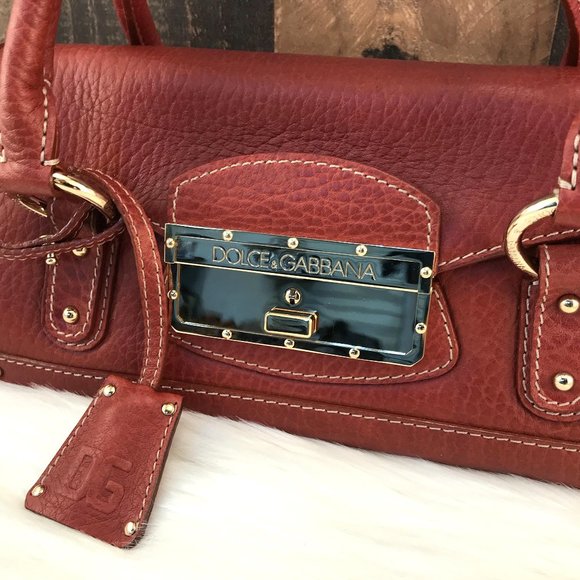 Dolce & Gabbana Cognac Pebbled Leather Satchel - Picture 2 of 16